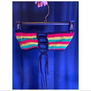 Rasta crochet bikini bandeau top